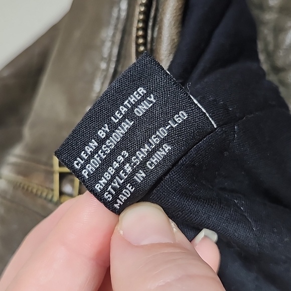 Blanc Noir Brown Genuine Leather Moto Style Jacket Buckles Zippers Detail Quiltd - Picture 9 of 15